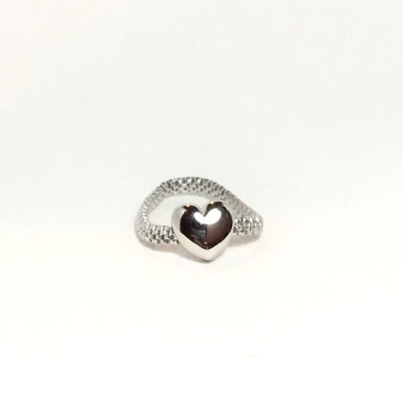 Sterling Silver Heart Ring Watchband Chain Band Size 6 to 6.25 - Picture 10 of 13